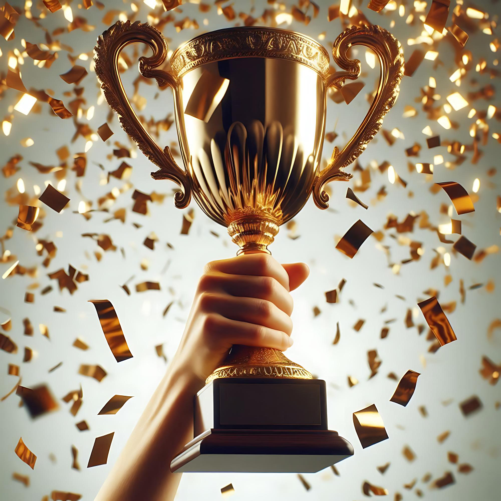 Celebrating lottery winners